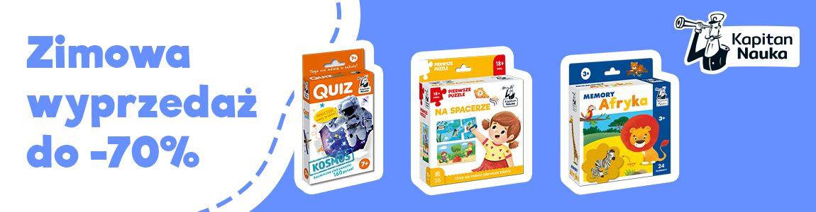 Wyprzedaż zimowa na gry i książki edukacyjne Kapitan Nauka